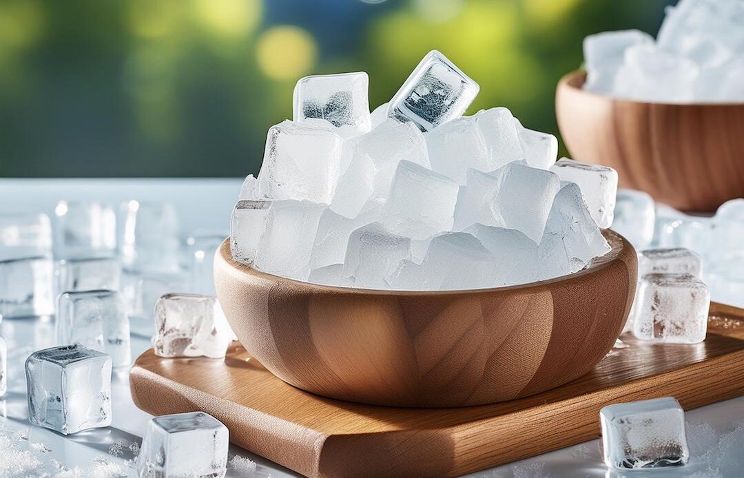 ice choices - bowl of ice displayed on table